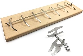 BargenBasics Großes Premium Flammlachsbrett mit Stabiler Edelstahl-Halterung - Grillzubehör für Feuerschalen und Kugelgrill