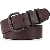WHIPPY Women Leather Belt for Jeans Pants Dresses Black Ladies Waist Belt with Pin Buckle