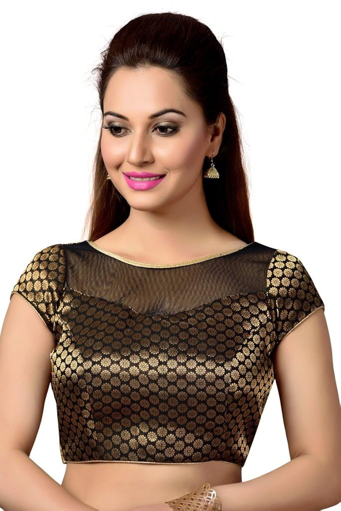 studio shringaar brocade net yoke blouse
