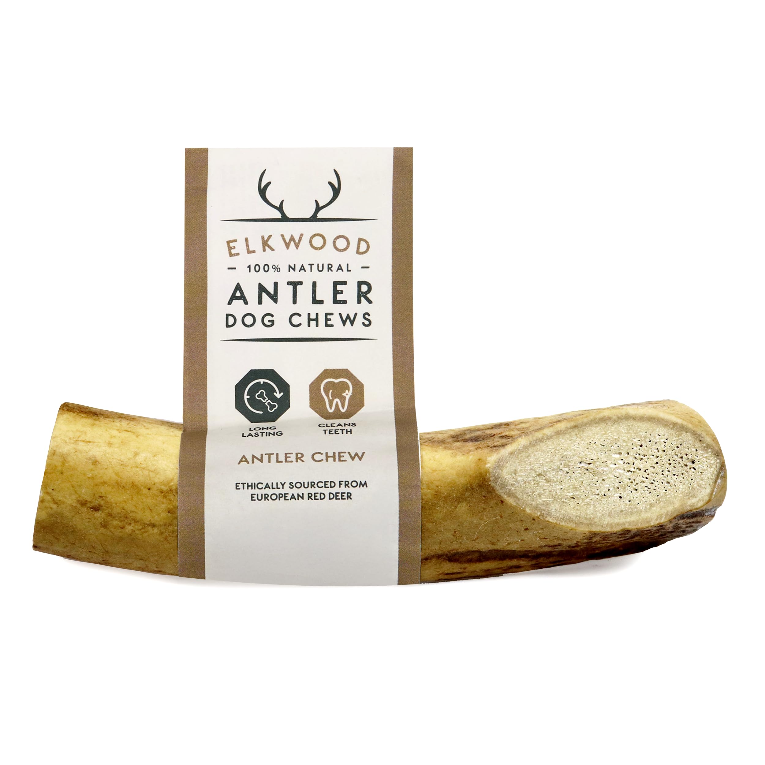 Elkwood Naturally Shed Antler Chew | Long Lasting Dog Chews | Rich in Calcium & Minerals | Dental Treats for Dogs | Reduces Plaque & Tartar Build Up | High in Nutrients Supports Bone Health | Regular