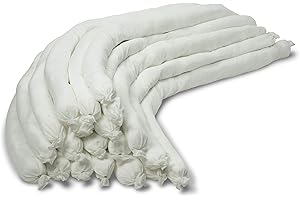 Aabaco Oil Only Absorbent Socks – Snake to soak up Any Oil, Diesel, Fuel or Hydrocarbon Based fluids – Repels Water - 3” x 48” – Absorbing up to 10 Gallons – Clean Oil Spills (Pack of 20)