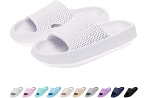 rosyclo Cloud Slides for Kids, Toddler Pillow Slippers Shower Bathroom Non-Slip Open Toe Super Soft Comfy Thick Sole Cozy Boys Girls Home House Cloud Cushion Slide Sandals for Indoor Outdoor Shoes