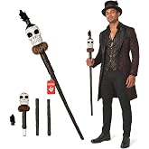 Nicky Bigs Novelties Voodoo Witch Doctor Staff, Multi-Color Skull Prop | Multi-Color Skull Staff Prop, 3-Piece Design, Easy Assembly, One Size Fits Most, Perfect Halloween Accessory