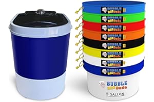 BUBBLEBAGDUDE Bubble Bags Machine 5 Gallon 8 Bag w/110 volts Mini Washer Set - Herbal Ice Bubble Bag Essence Extractor Kit - Plant & Herb Extraction Bags w/Pressing Screen & Storage Bag (220 to 25-micron)