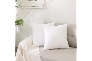 White Pillow Case Soft Linen Square Decorative Throw Cushion Cover Pillowcase with Smooth Hidden Zipper for Sofa Bed Car 16" 