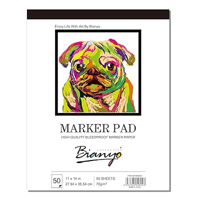 Bianyo BN-5802 XL Bleedproof Sketch Book-11"X14"-50 Sheets Marker Paper for Drawing, White