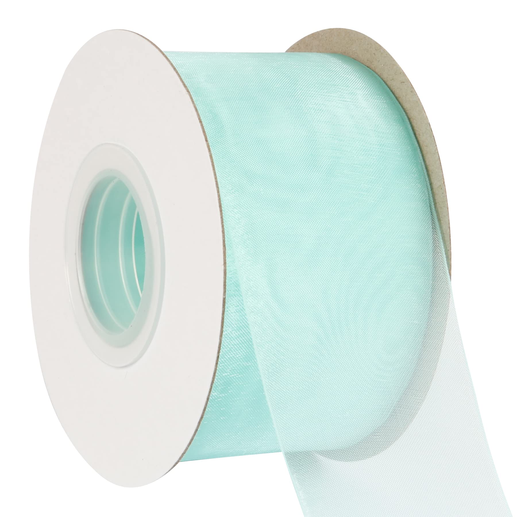 AVANAVA 50mm Wide Sheer Organza Ribbon Multi-Colors for Gift Wrapping Bouquet Wedding Decoration Floral Arrangement - 45 Meters (Aqua)