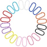20 Pcs Cut Carabiners Clip, Oval Shape Carabiner Keychain Clip, Metal Colored Keychain Clip Bulk Keychain Hooks Caribiner Key Rings for Home & Outdoor Use Car Keys DIY Bag Charm Handbag Purse