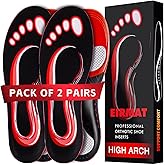 2 Pairs Plantar Fasciitis Relief Insoles, Arch Support Inserts for Men Women, Athletic Gel Insoles Men for Athletic, Orthotic Inserts for High Arch, Flat feet, Pain Relief