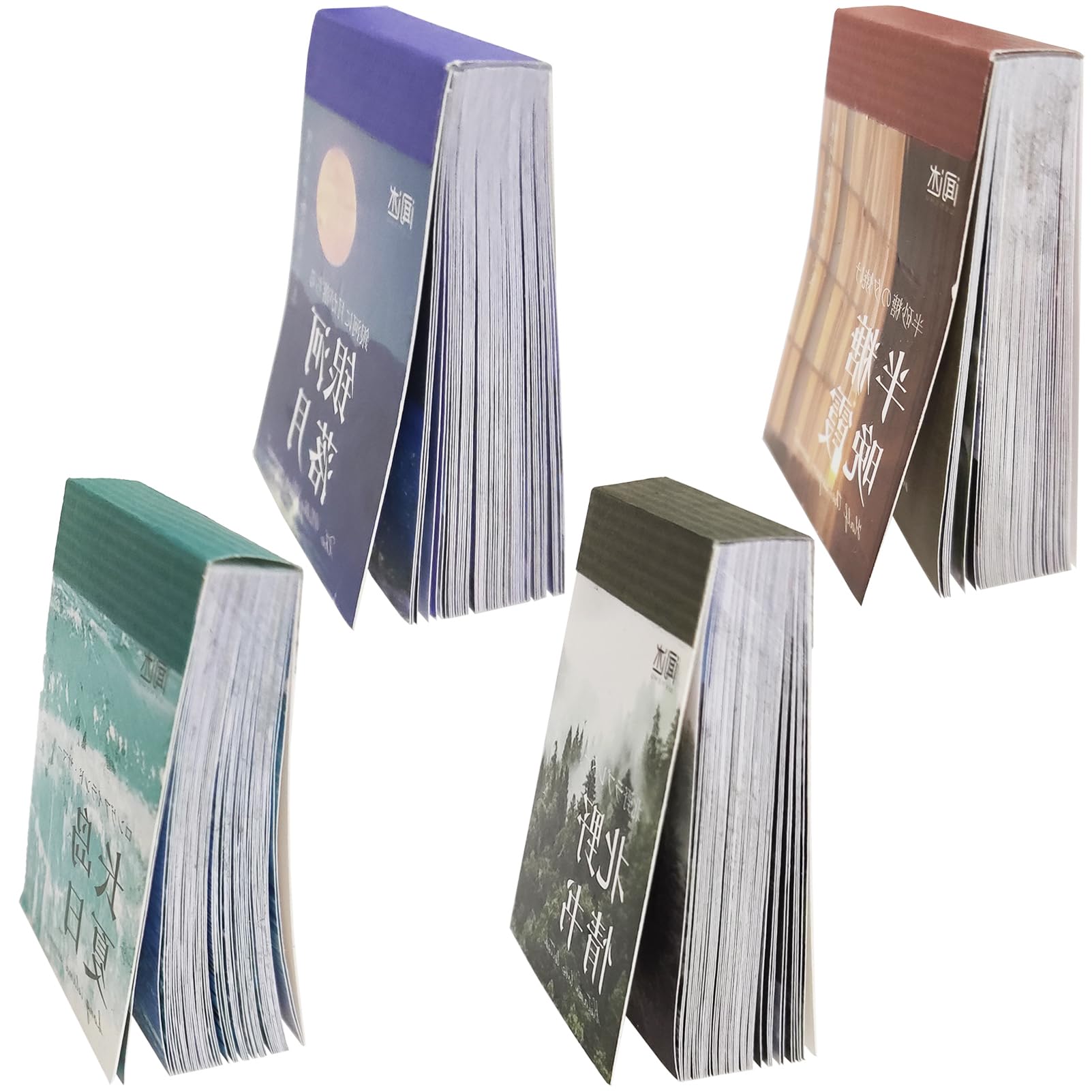 BetterJonny 200pcs Washi Paper Stickers Set, 4 Styles Vintage Aesthetic Stickers Decorative Scrapbook Stickers for Journaling Scrapbooking