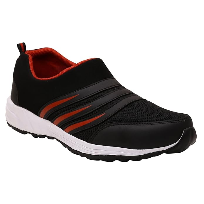 Buy CALASO Men's Black Mesh Superfit Casual Flat Without Laces Slipon