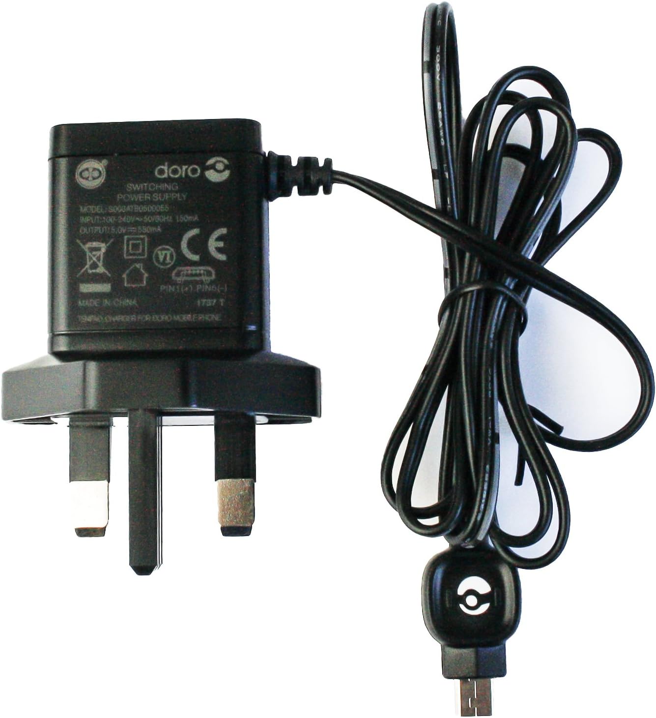 Original Doro UK 3 Pin Wall Charger Micro USB Mains Charger 550 mAh For Doro 338, 345GSM, 506, 510, 515, 520, 605, 606, 607 - Image 3