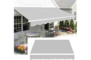Patio Retractable Awning Uv & Water-Resistant Fabric Replacement 13 x 8 ft Sun Shade Shelter Cover Outdoor Canopy Awnings Rep