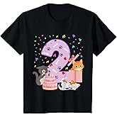 2nd Birthday Girl cute Cat outfit 2 years old bday party T-Shirt