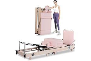 EgnFg Pilates Reformer Machine, Premium Foldable Pilates Reformer, Durable and Quiet, Pilates Equipment for Home Workouts with Reformer Accessories and Reformer Pilates Box
