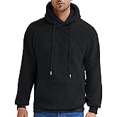 Aimeilgot Mens Hoodie Sherpa Fuzzy Soft Casual Sweatshirts Long Sleeve Classic Pullover Drawstring Hooded Outwear with Pocket