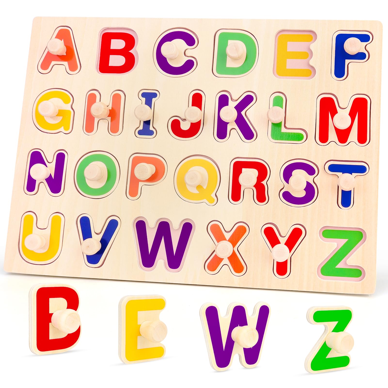 Photo 1 of Jumlys Montessori Toys for Toddlers 1, 2, 3 Year Old, Wooden Alphabet Puzzles for Kids 1-3, Early Learning & Educational ABC Puzzle Toys, Perfect Christmas Birthday Gifts for Boys & Girls Age 1-3
