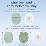 AQUALONA Premium Thermoplastic Toilet Seat Soft Close Oval Sage view 2