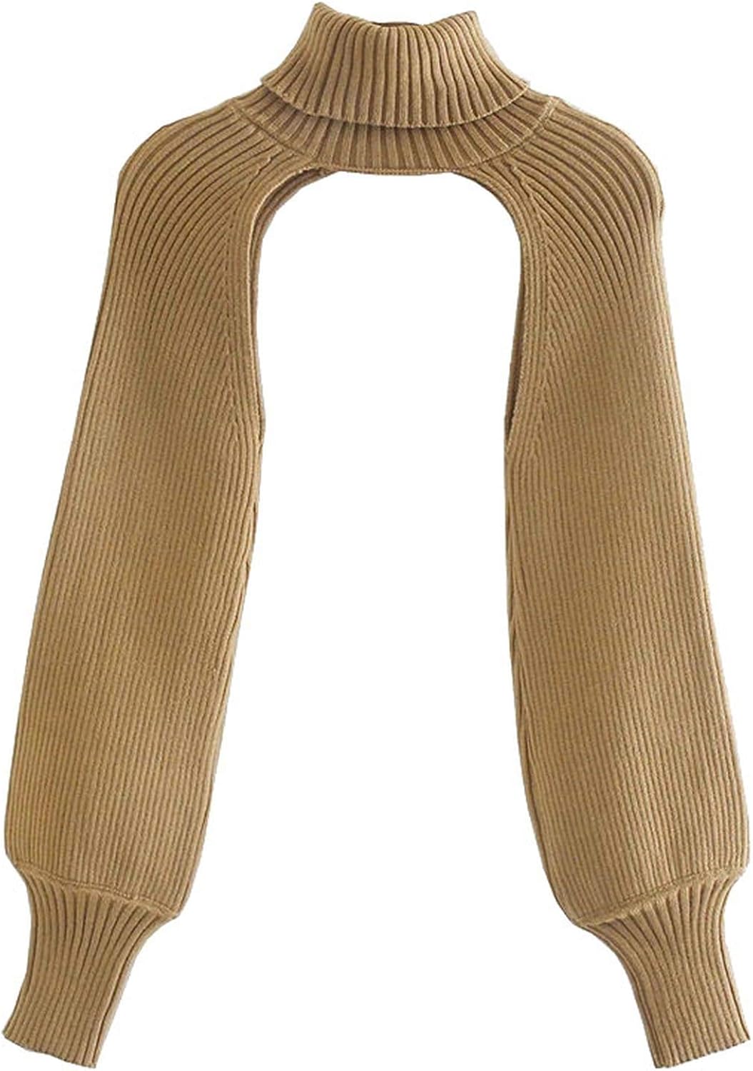 Women Fashion Arm Warmers Knitted Sweater Vintage Turtleneck Long Sleeve Female Pullovers Chic 