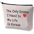 BLUPARK Make-up-Tasche „The Only Drama I Need In My Life Is Korean“ – Kosmetiktasche Für K-Drama Fans