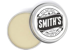 SMITH'S LEATHER BALM Smith’s All Natural Leather Balm – 4 oz Tin | Handmade in Maine | All-Natural Beeswax, Cocoa Butter & Almond Oil Leather Conditioner | Safe, Non-Toxic Care for Boots, Bags, and Furniture