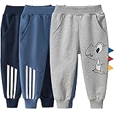 NautySaurs Toddler Boys Sweatpants Kids Sport Jogger Pants Cotton Active Pants Multipack
