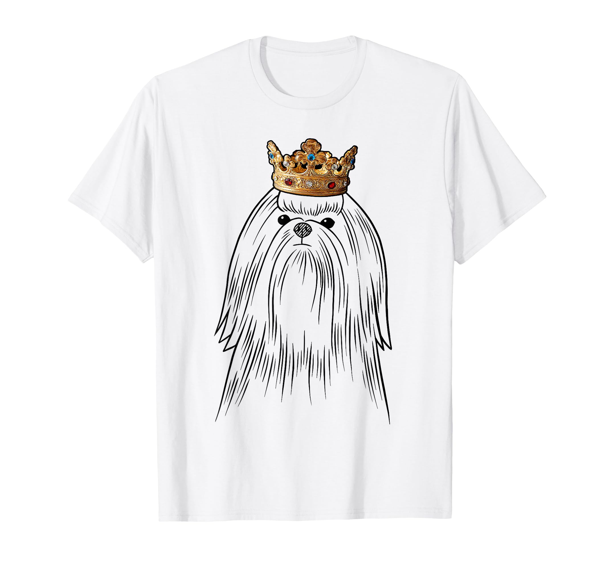 Maltese Dog Wearing Crown T-Shirt