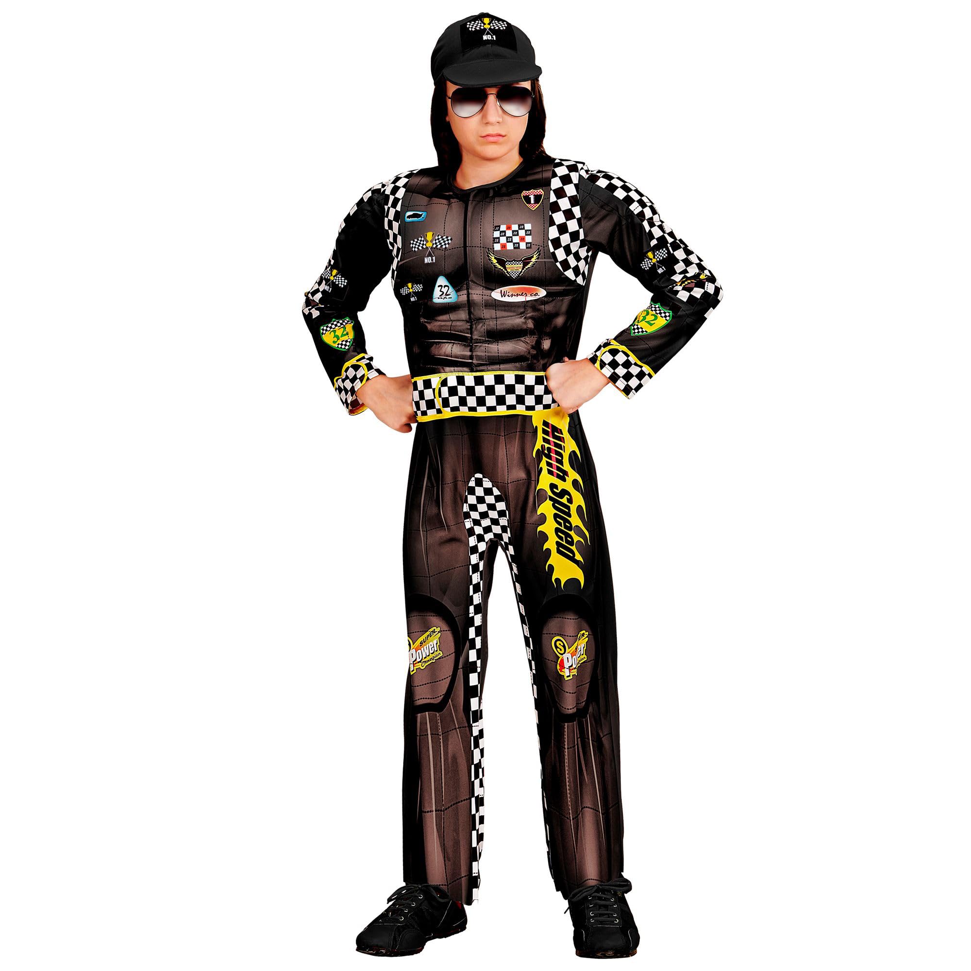 W WIDMANN MILANO Party Fashion - Racing Driver Costume for Children, Jumpsuit, Racing, Carnival, Theme Parties