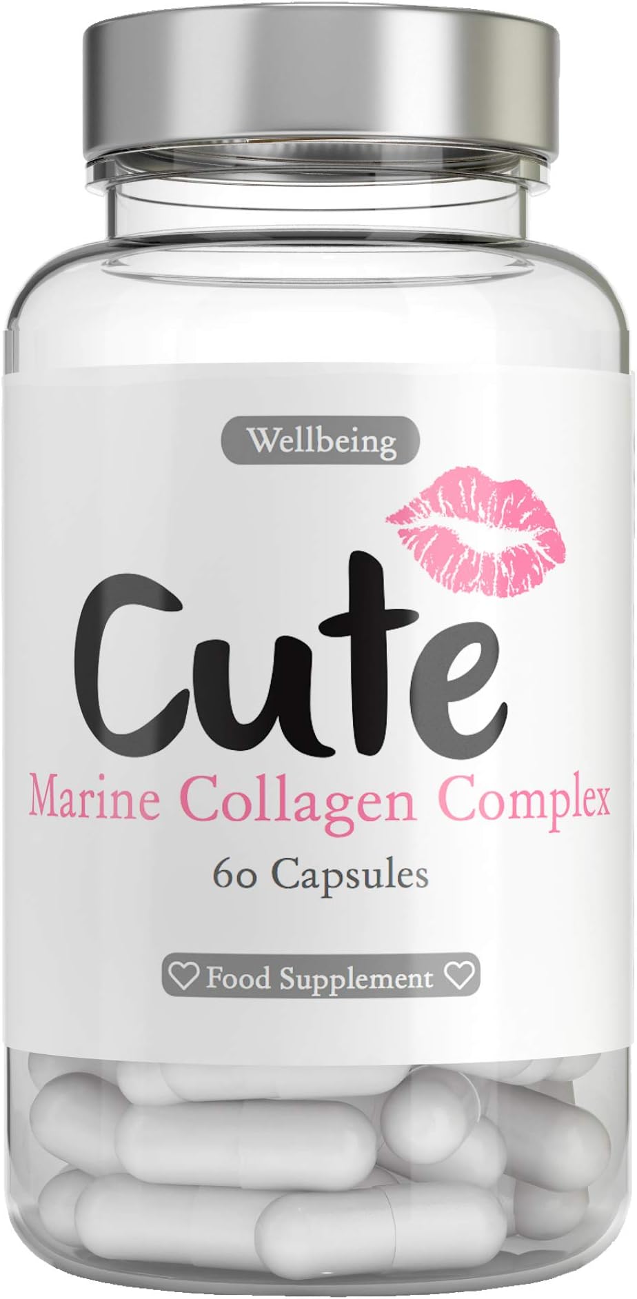 Cute Nutrition Marine Collagen Improves Hair Skin Nails 60 Capsules Made in The UK