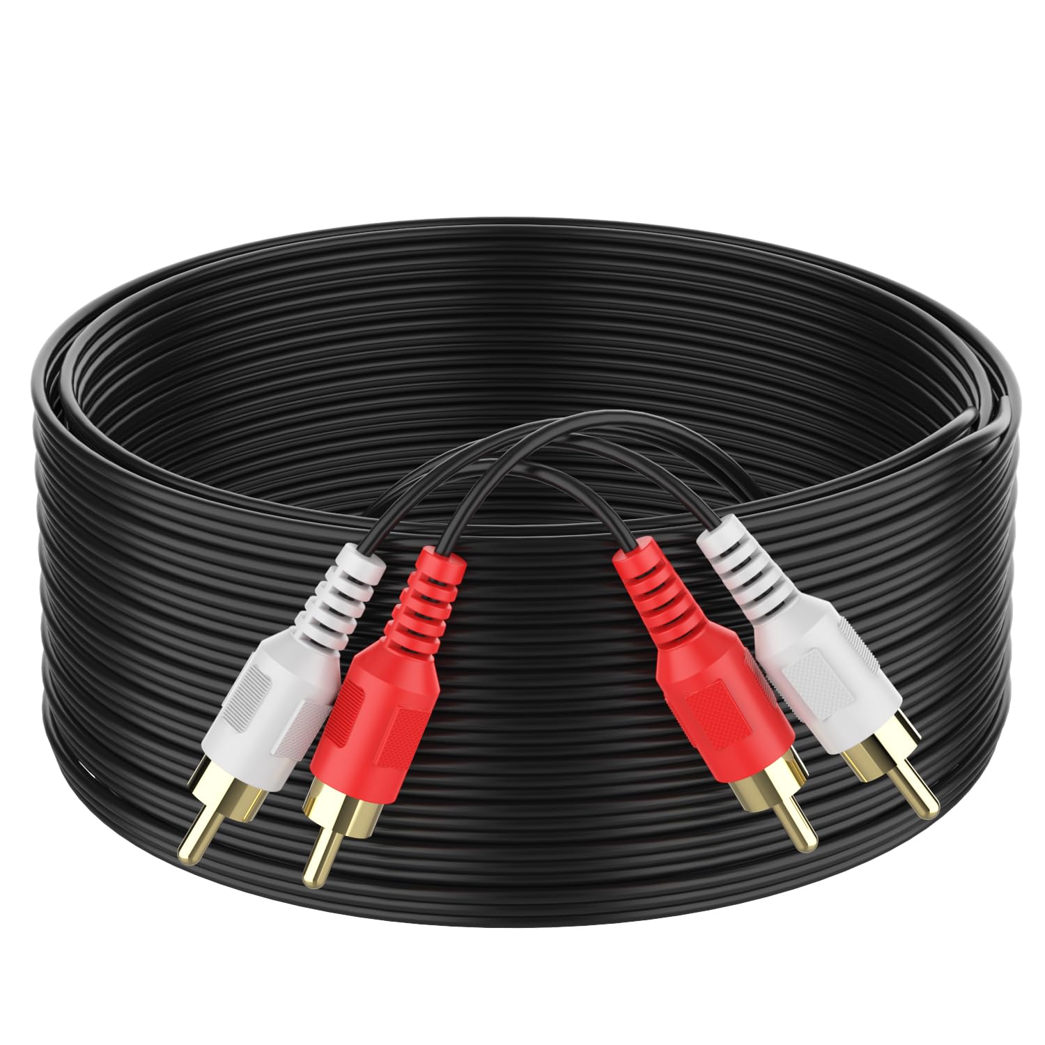 Photo 1 of Abireiv RCA Cable 6ft,2RCA M/M Stereo Audio Cable [24K Gold Plated | Copper Core] 2RCA Male to 2RCA Male.for Home Theater, HDTV, Amplifiers, Hi-Fi Systems,Speakers