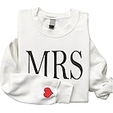 Regamor Custom Embroidered Matching Couple Sweatshirt Mrs and Mr Sweatshirt for Women Gift Christmas Valentine Day 1249