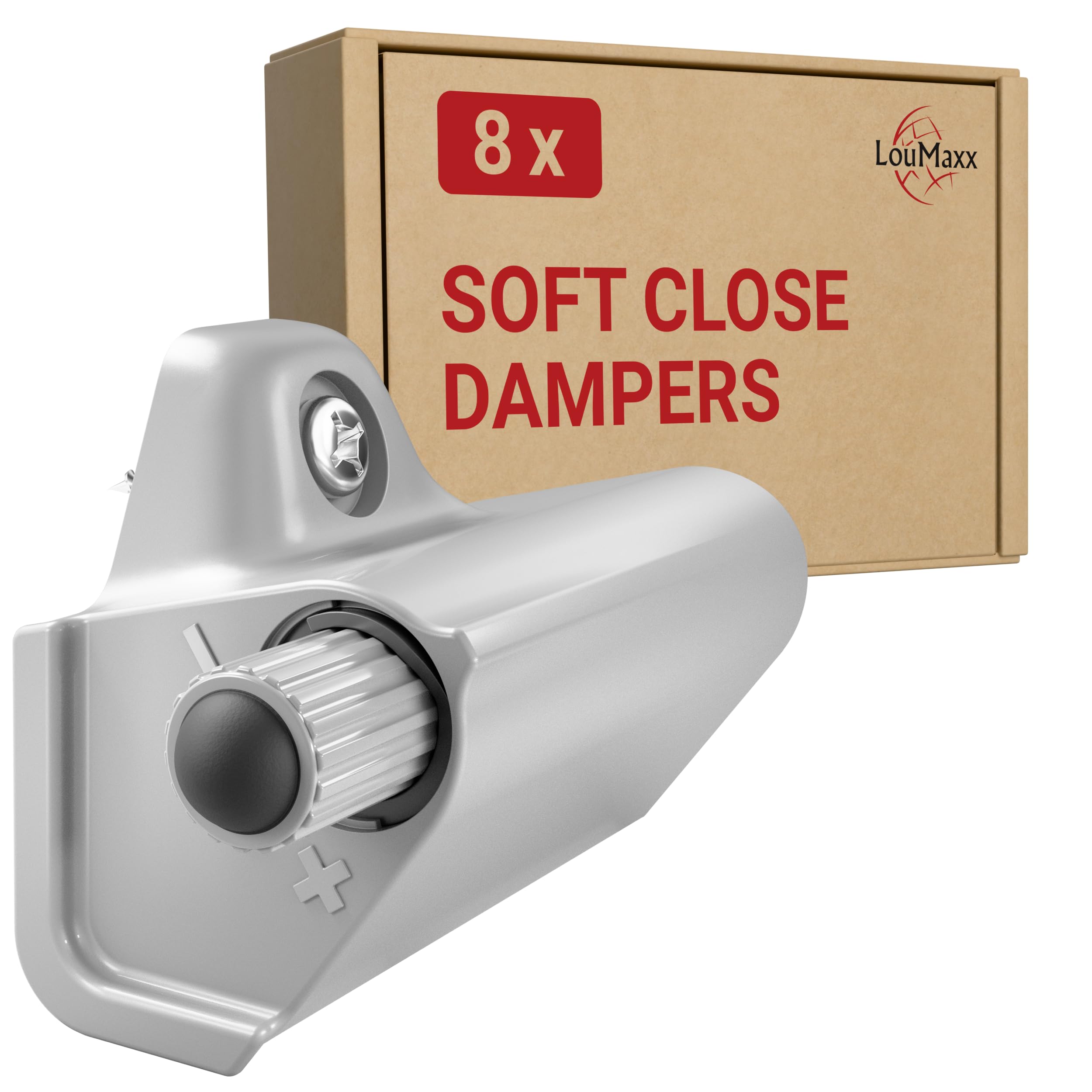 LouMaxx Softclose Door Damper - Grey Cabinet Dampers for Retrofitting Furniture Doors