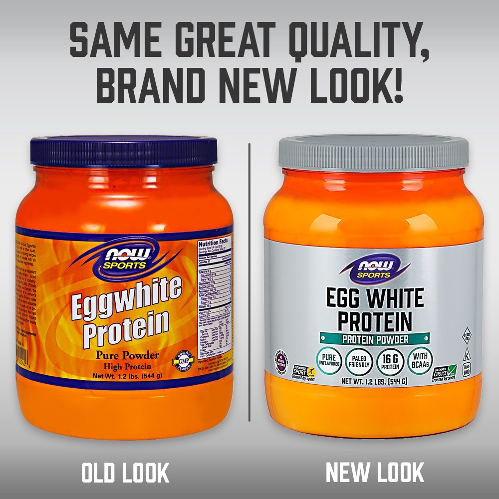 NOW Sports Nutrition, Egg White Protein, Unflavored Powder, 1.2Pound