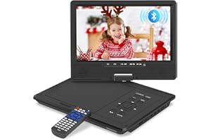 Jekero 12.5" Portable DVD Player, Bluetooth Car Headrest Video Players with 10.1" Swivel Screen, 5 Hours Rechargeable Battery, DVD Player for car, Regions Free, Car DVD Player Supports SD/USB/Sync TV