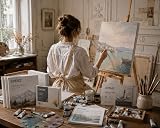 EXERZ 60x60cm Pre-Stretched Canvas 4 Pack 1.7cm 280GSM Cotton Triple Primed view 6