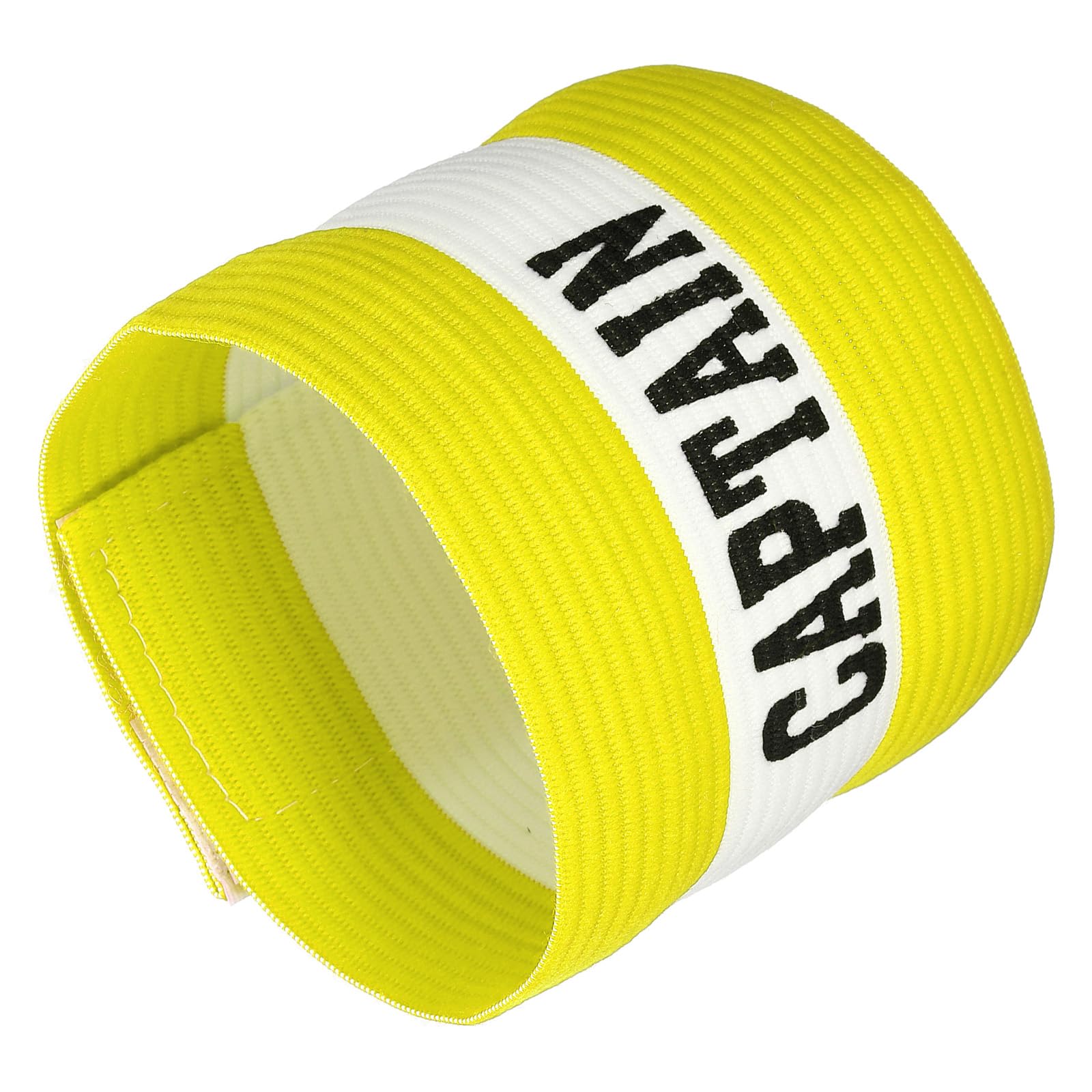 YOKIVE Captain Armband, Nylon Protective Arm Badge, Adjustable Flexibility, Great for Team Training, Competitions (Yellow, 11.8 x 3.5 Inch)