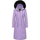 CREATMO US Women's Long Winter Coat Warm Waterproof Puffer Jacket Snow Quilted Bubble Parka with Hood