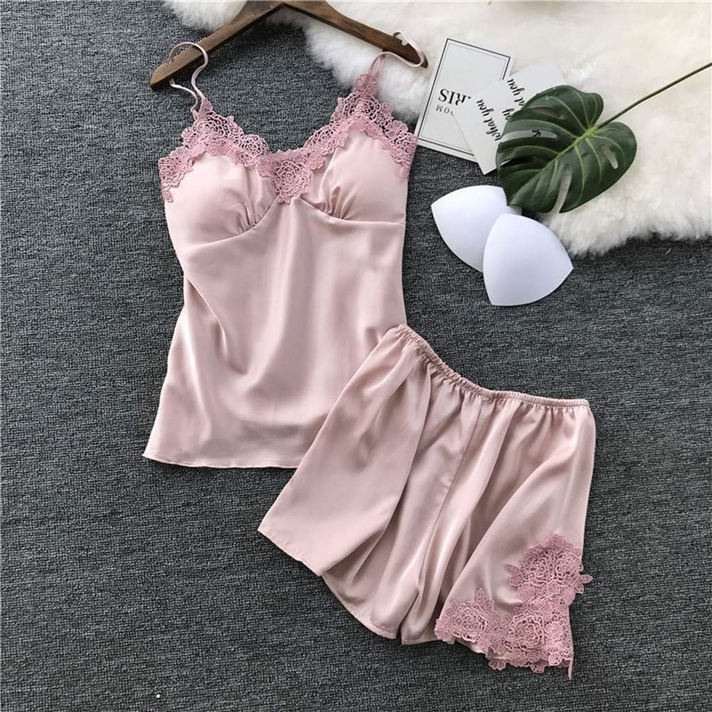 pink satin pajamas short set