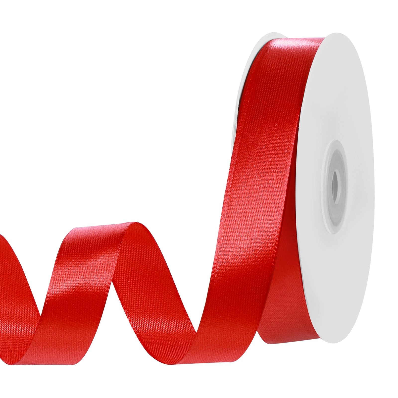 woric 50 Meter Red Ribbon, 20mm Satin Ribbons Gift Red Ribbon for Gift Wrapping Valentine's Day Crafting Decoration Mothers Day Wedding Party