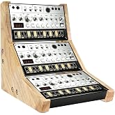 3-Tier Wooden Synth Stand, Solid Rubberwood Space-Saving Desktop Synth Rack | 22mm Thick Solid Rubberwood, Angled 3-Tier Design, Compact Desktop Organizer for Hardware Synth &amp; DAWless Setups