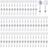 Tatuo 100 Retractable Badge Reels Round ID Badge Holders Nursing Name Reels with Swivel Alligator Clip and Vinyl Card Strap for Learner Teachers Nurses Volunteer