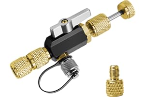 BEHONOR HVAC Valve Core Removal Tool,Valve Core Remover Installer Tool,1/4"& 5/16" Dual Valve Mega Flow Vacuum-Rated Valve Core Removal Tool,20 Microns Vacuum,Essential HVAC Tools for R32 R410A R22 R12 R407