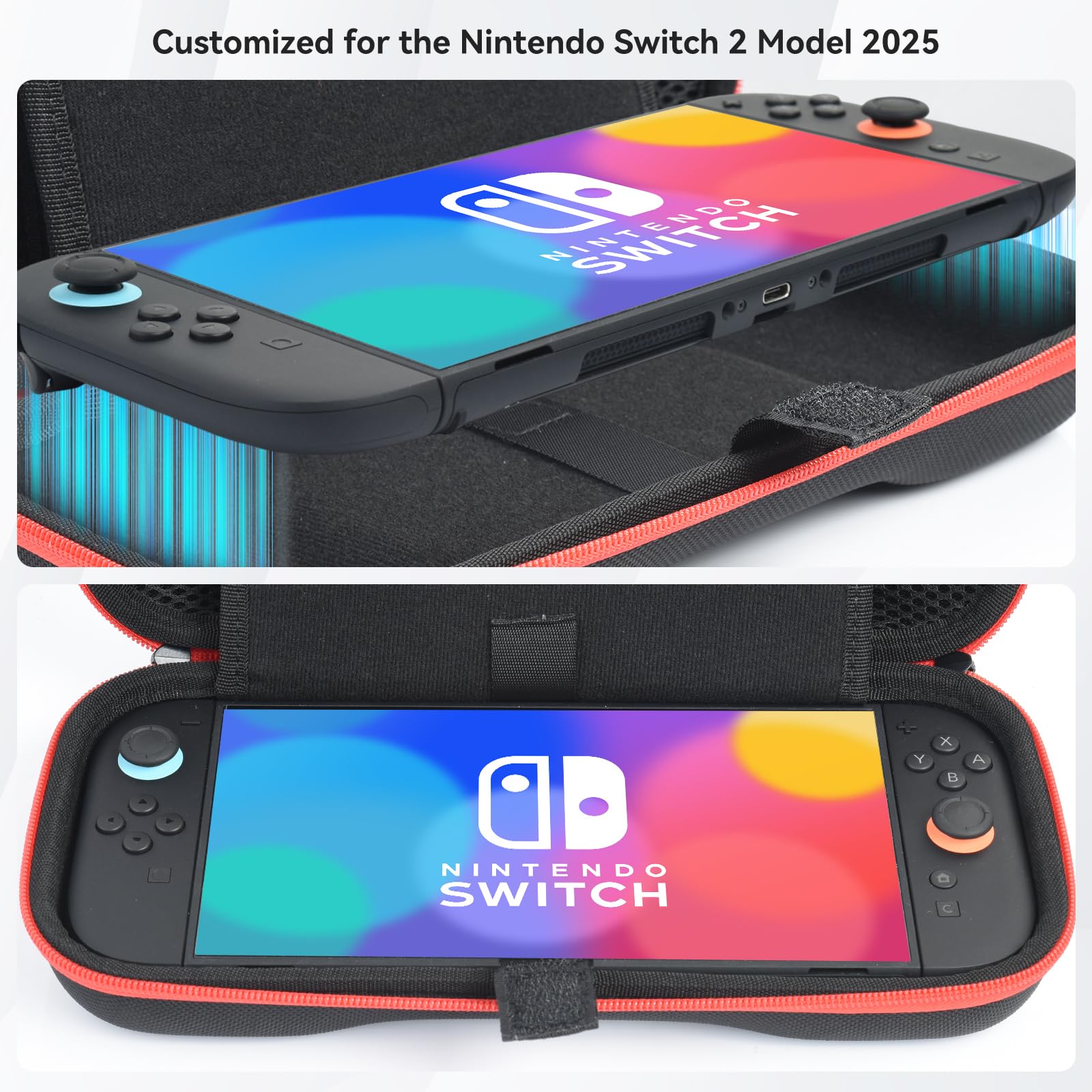 aceyoon Tasche für Nintendo Switch 2 (2025), Harte Schutzhülle für Switch 2 Konsole mit Aufbewahrung für 24 Spielekarten und Zubehör Stoßfeste Tragetasche Hülle Case für Nintendo Switch 2 2
