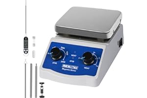 RexTact Magnetic Stirrer Hot Plate, Max 716°F Magnetic Stir Plate, 100-2000RPM Magnetic Mixer with Magnetic Stir Bar，2000ML Stirring Capacity for Lab，College,Chemistry