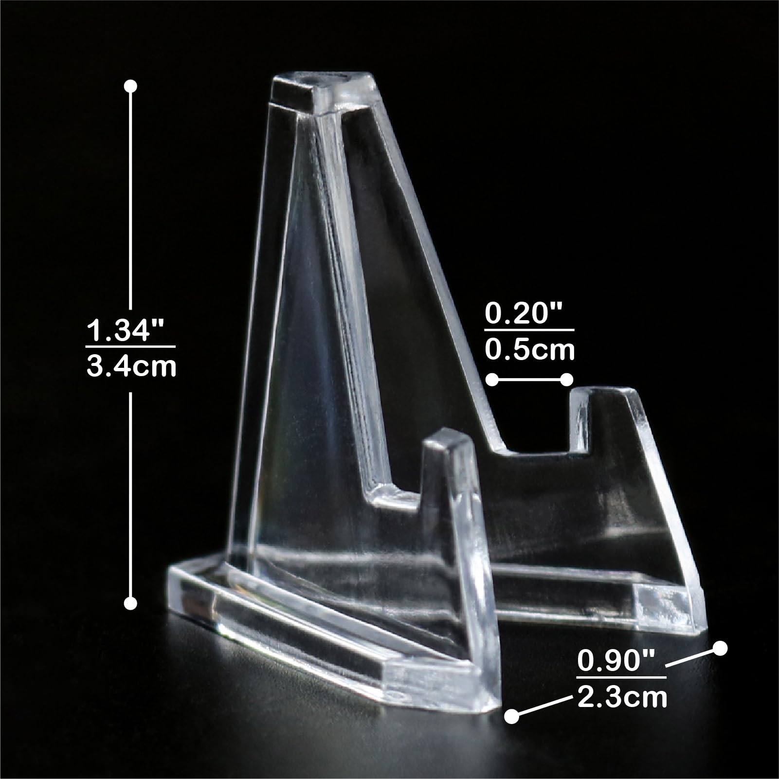 10 Pack 1.4 Inch Mini Acrylic Easel Stand, Tabletop Small Holder, Clear Display Stand for Challenge Coins, Medals, Business Cards, Photos, Badges, Signs