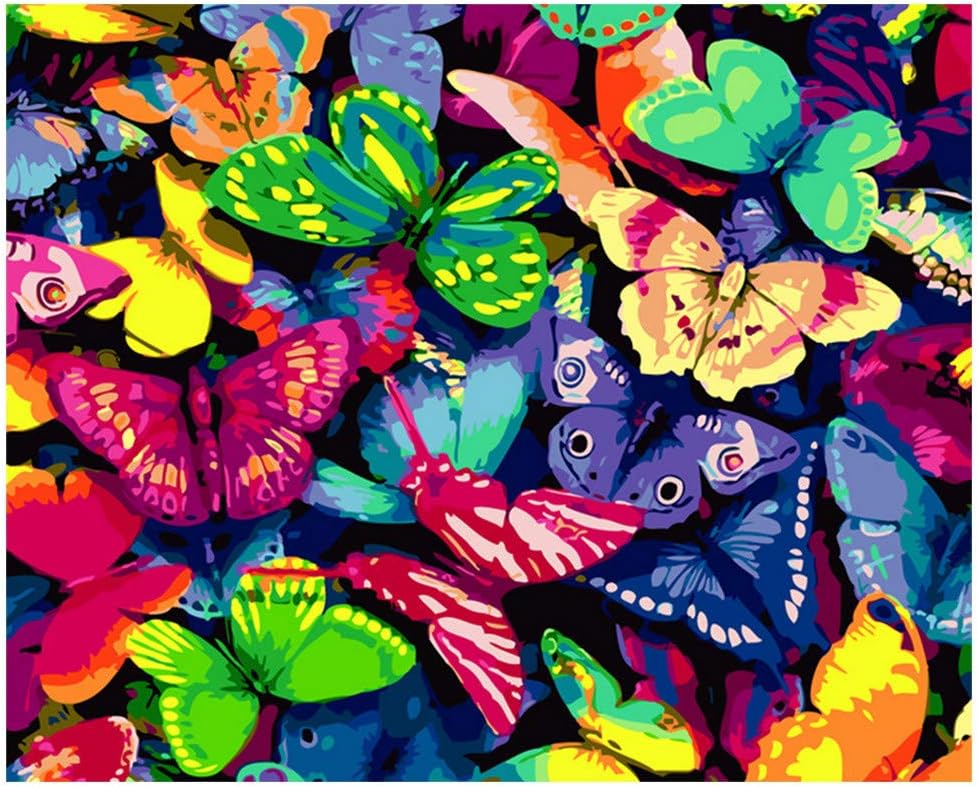 DIY Oil Paint by Numbers Kits for Kids/Adults/Students/Beginner, 15.75×19.69 inch (Butterfly)