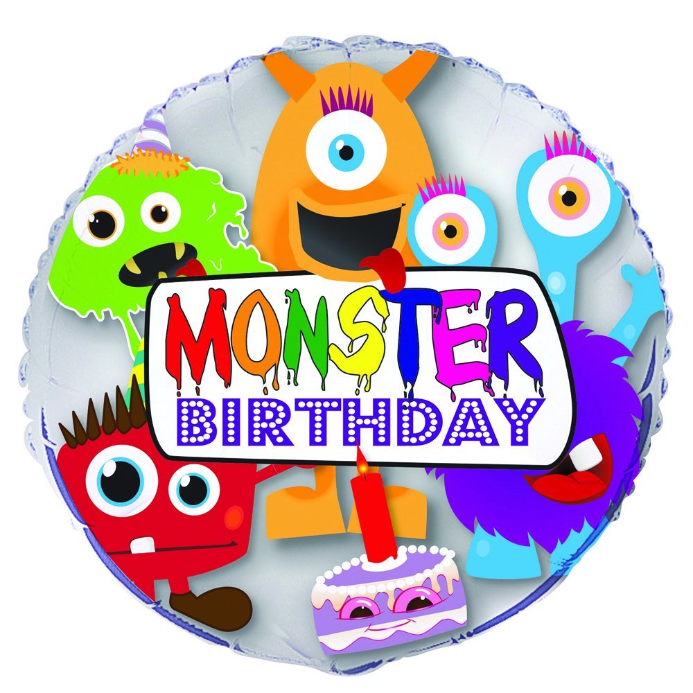 Unique Party 56703 - 18" Foil Monster Birthday Balloon