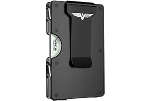 Lenvoten Minimalist Wallet for Men, Metal Wallet with Money Clip, Slim Compact Wallet, RFID Blocking Card Holder, Metal Aluminum Credit Card Holder, Holds up to 20 Cards