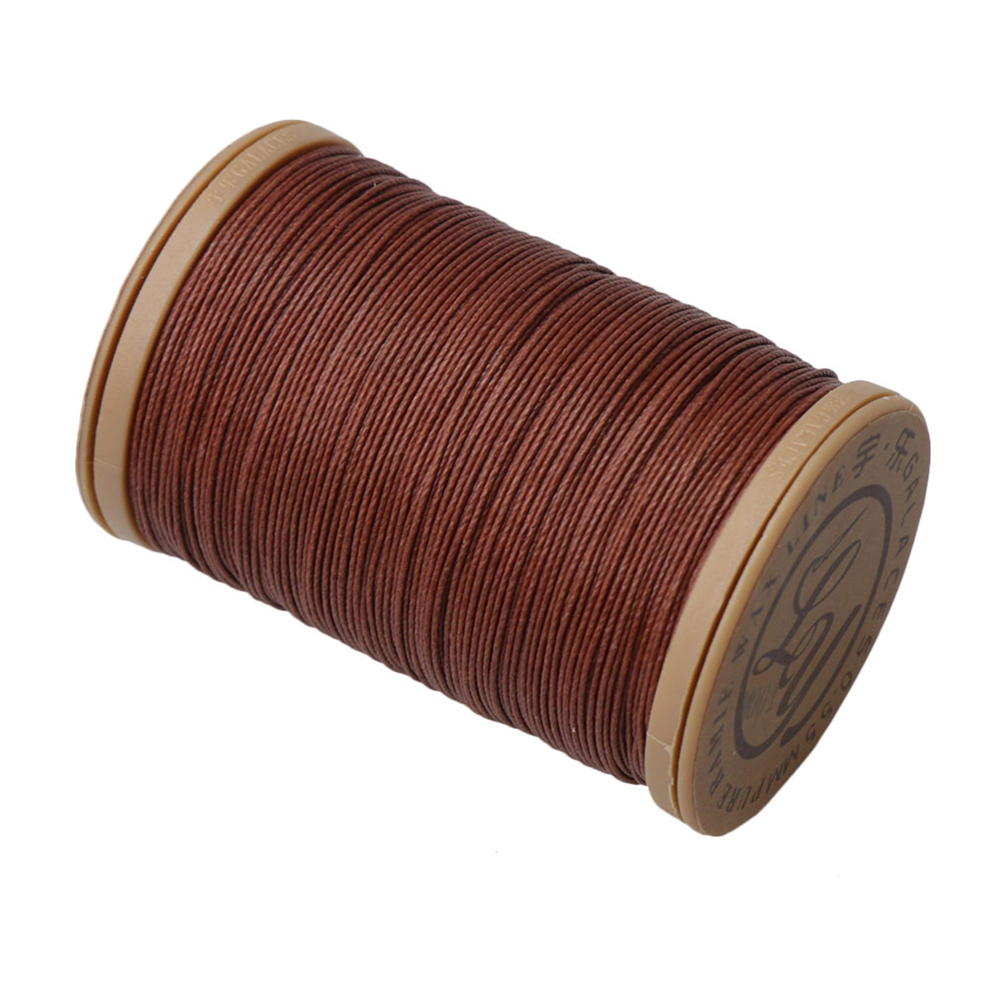 CNBTR 100m Brown 0.55mm Dia Ramie Leather Sewing Round Waxed Thread Cord for DIY Handicrafts