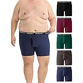 INNERSY Men's Big and Tall Boxer Briefs Cotton Stretch Moisture Wicking Underwear 5-Pack